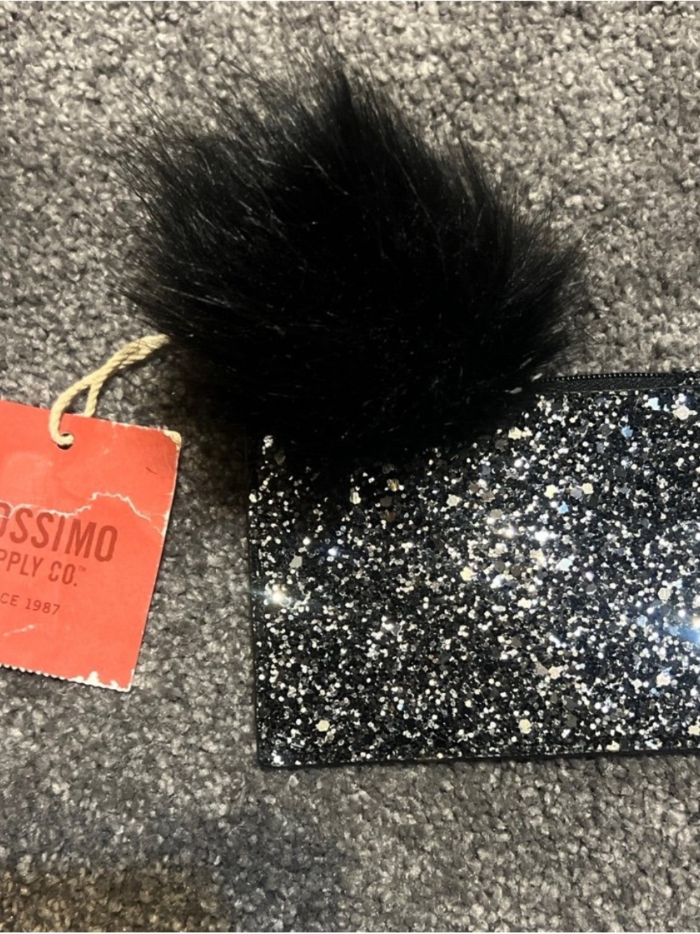 NEW W Tags Mossimo Black Sparkly Zipper Coin Purse